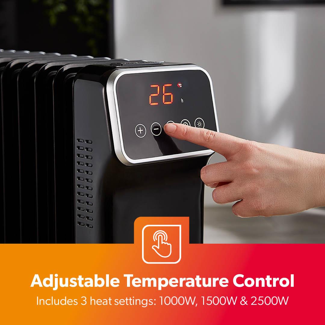 Oil-Filled Touchscreen Digital Oil-Filled Radiator Heater With Remote