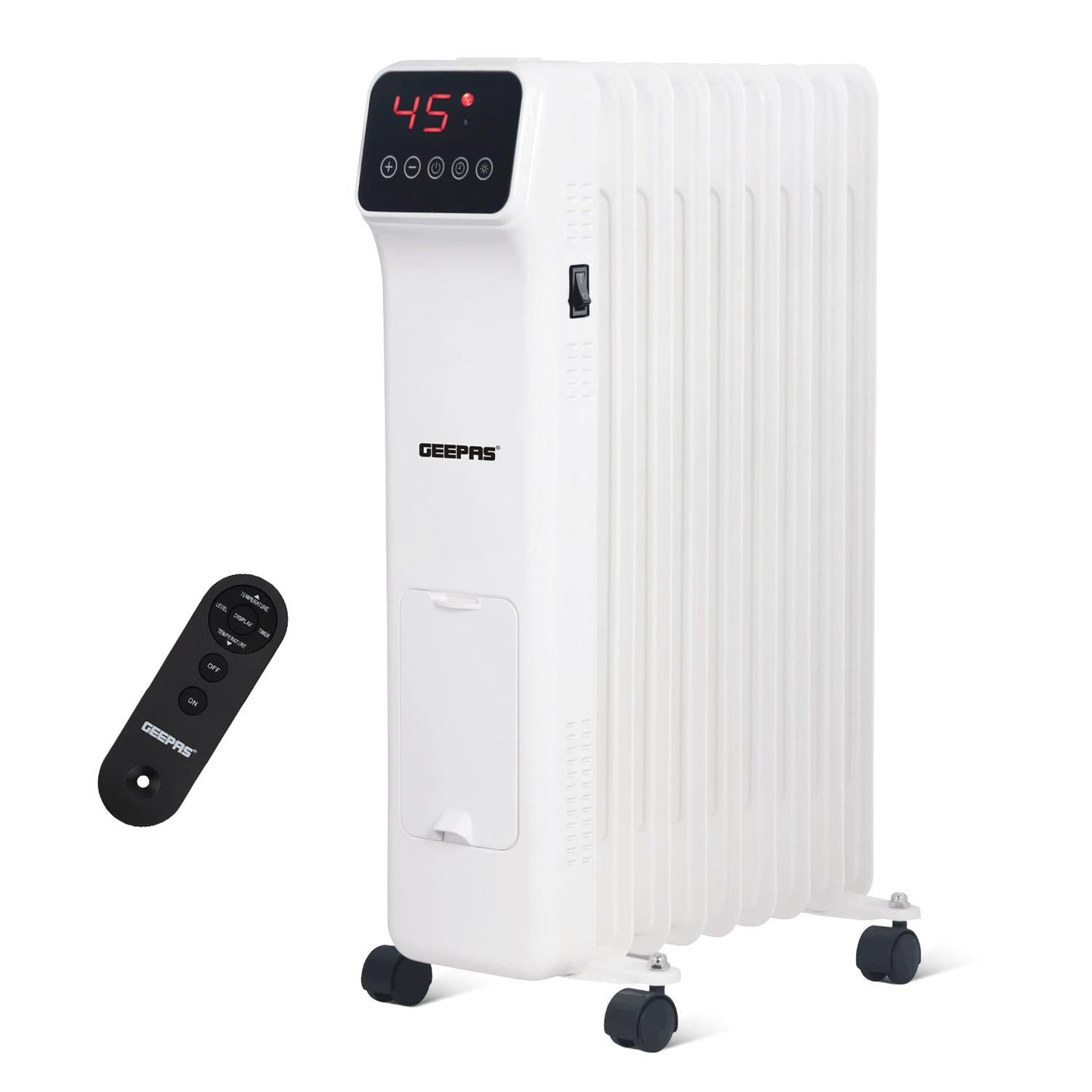 Oil-Filled Touchscreen Digital Oil-Filled Radiator Heater With Remote