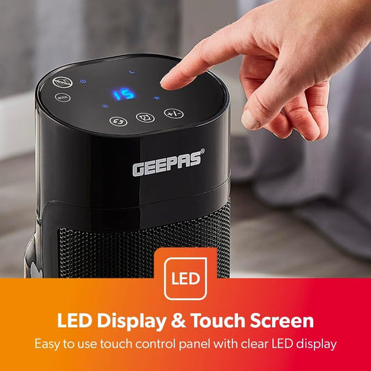 Energy-Efficient 3D Digital Fireplace Tower Fan Heater (Pack Of 2)