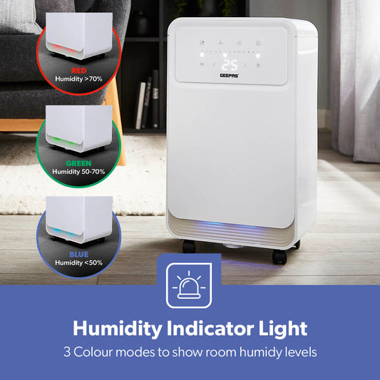 12L Low-Energy Dehumidifier Touchscreen Moisture Control