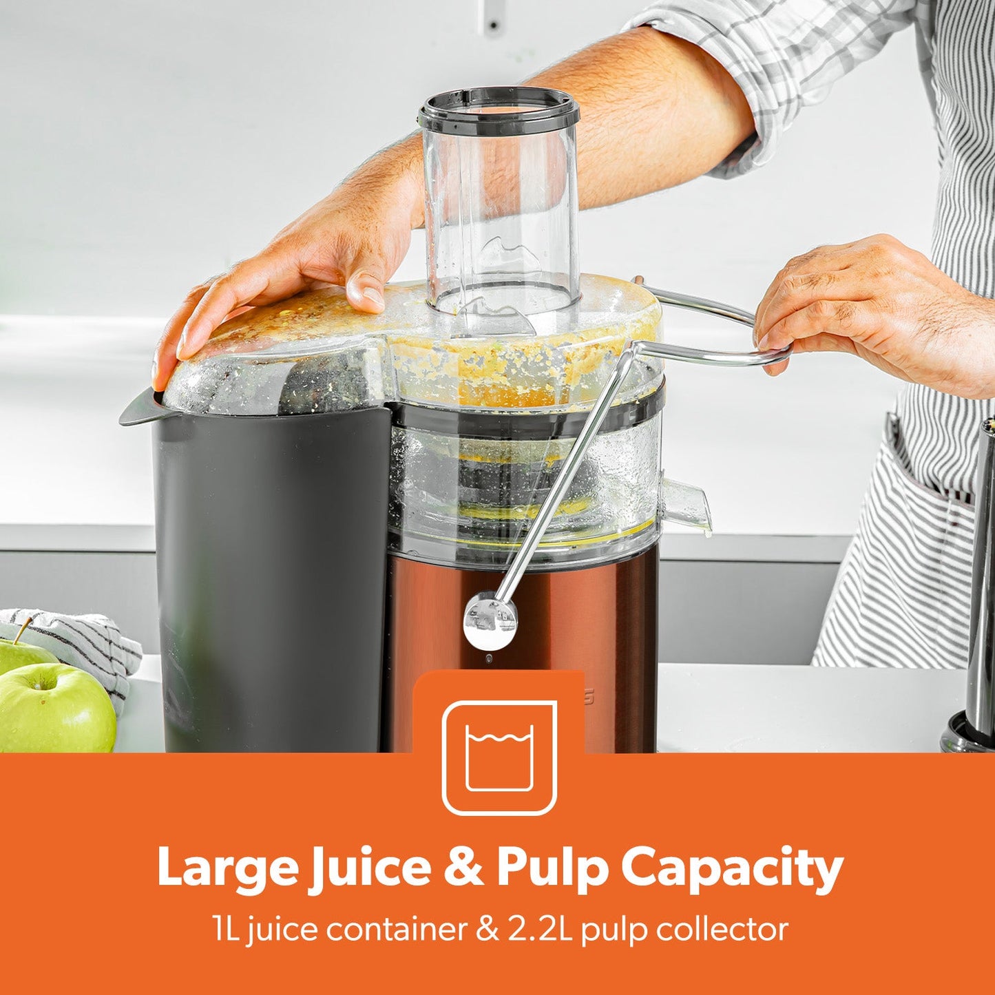 800W High-Speed Centrifugal Juicer With Wide Chute & Dual Speed