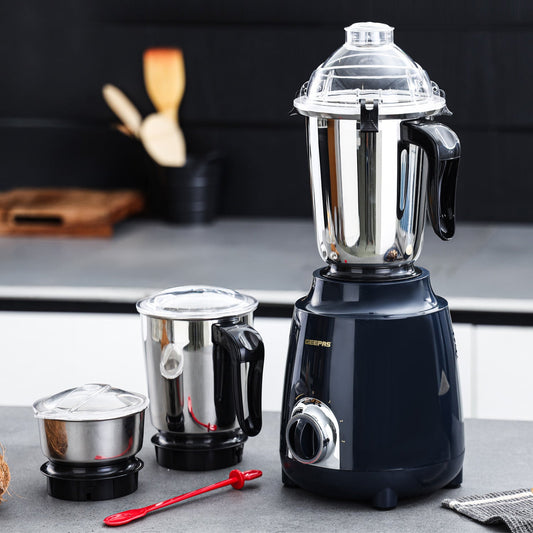 3-In-1 Navy Stainless Steel Wet and Dry Mixer Grinder 600W