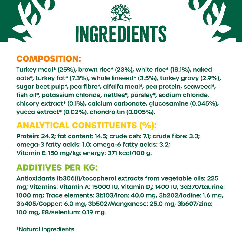 James Wellbeloved Adult Large Breed Turkey & Rice 15kg - Free P&P