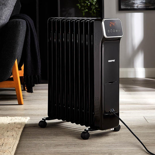 Oil-Filled Touchscreen Digital Oil-Filled Radiator Heater With Remote