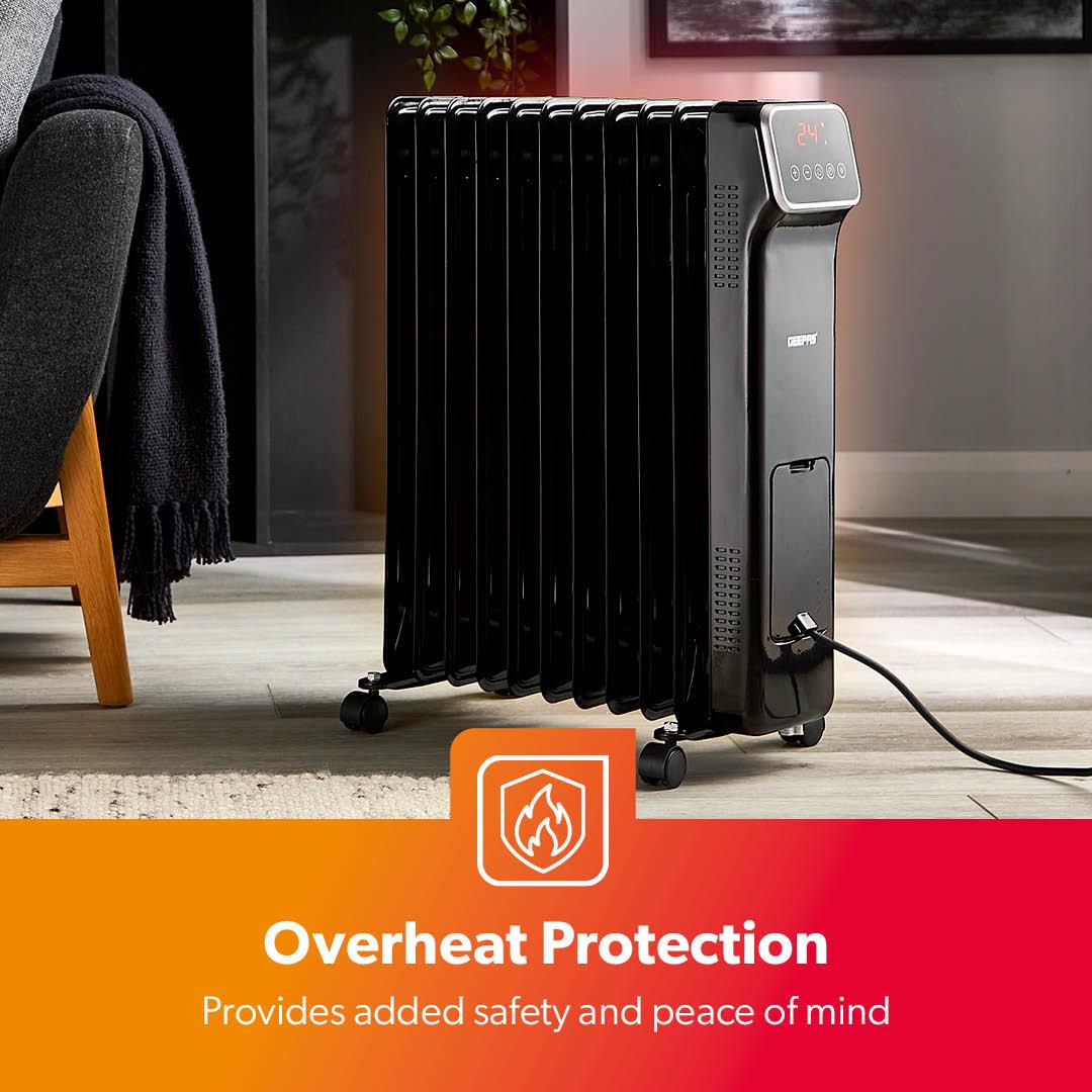 Oil-Filled Touchscreen Digital Oil-Filled Radiator Heater With Remote