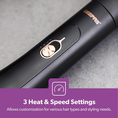 3-In-1 Hot Air Hair Styler, Brush and Blower In Rose Gold