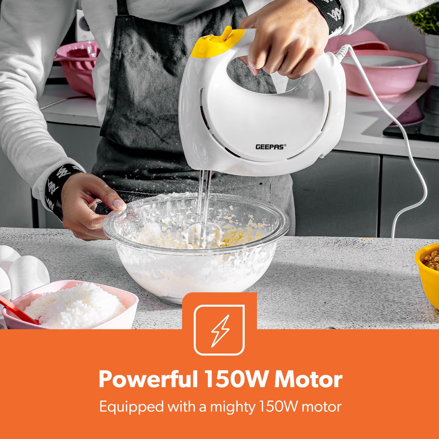Electric Hand Mixer & Hand Blender Set - 2-In-1 Handheld Whisk and Immersion Blender