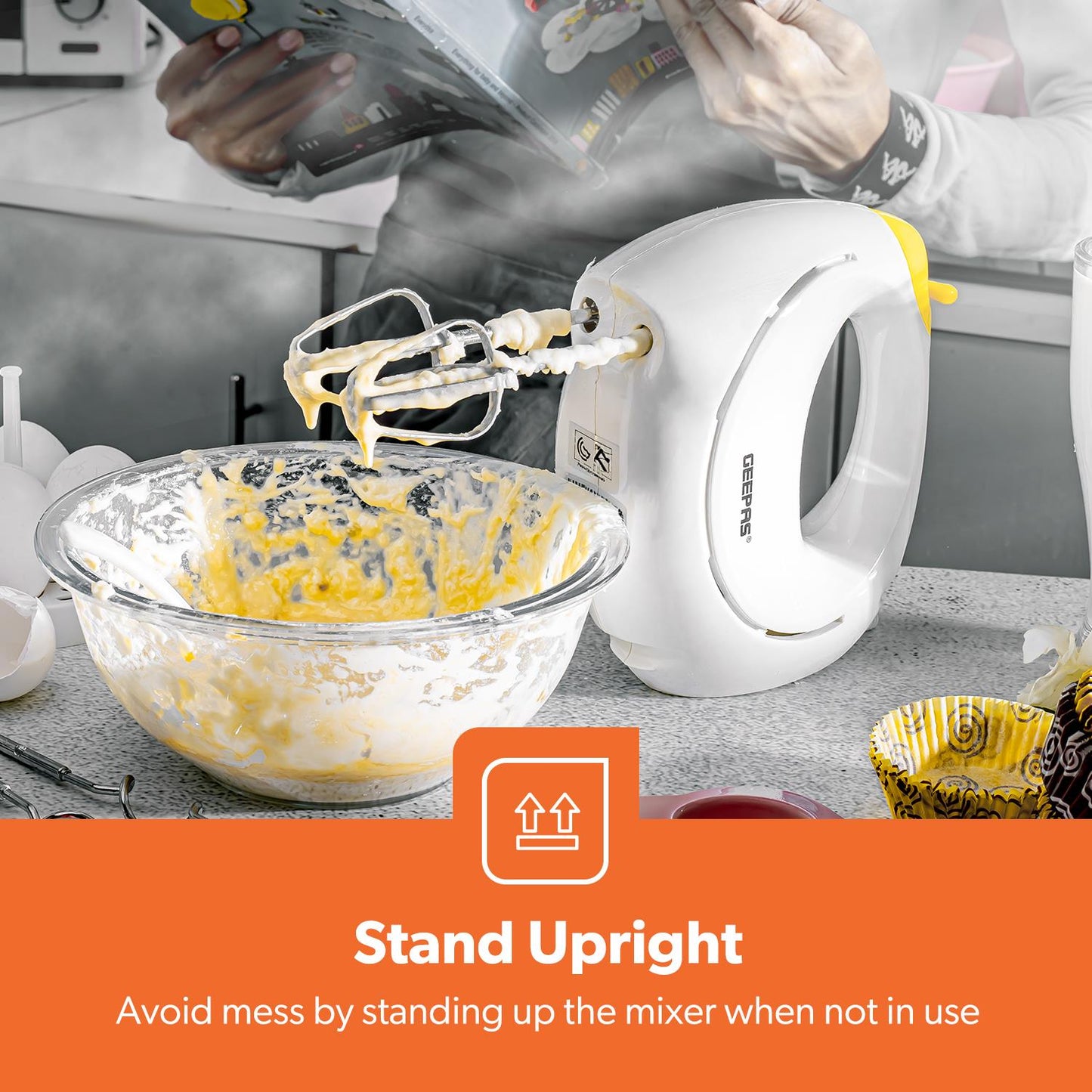 Electric Hand Mixer & Hand Blender Set - 2-In-1 Handheld Whisk and Immersion Blender