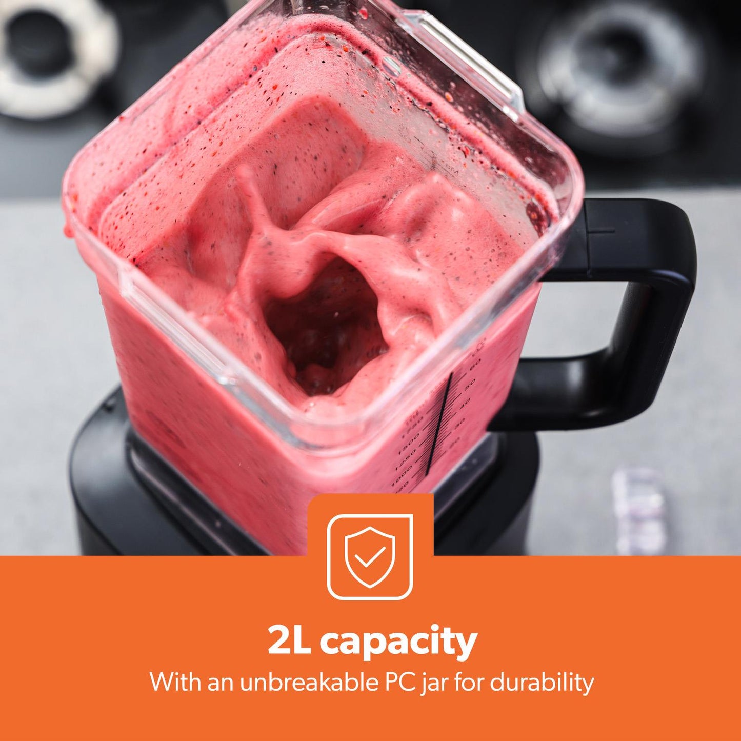 2000W Jug Blender - 2L Smoothie Maker With 5 Speeds, Black