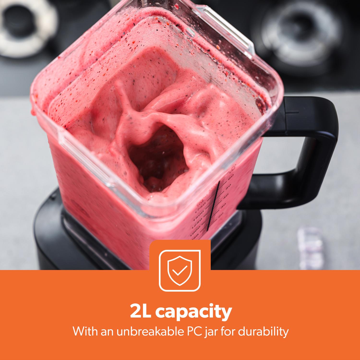 2000W Jug Blender - 2L Smoothie Maker With 5 Speeds, Black