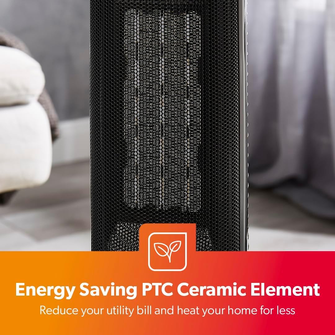 Energy-Efficient 3D Digital Fireplace Tower Fan Heater (Pack Of 2)
