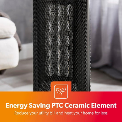 Energy-Efficient 3D Digital Fireplace Tower Fan Heater (Pack Of 2)