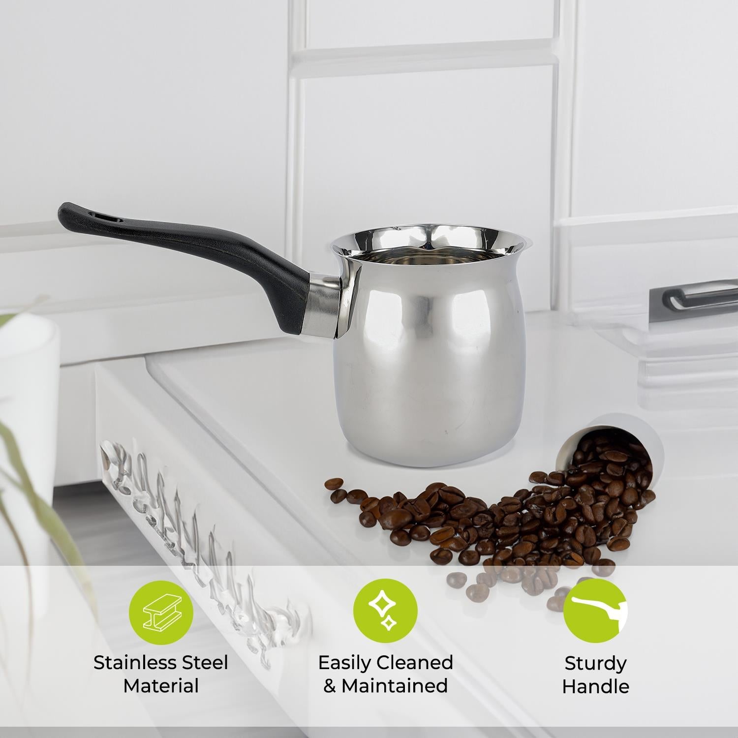 18oZ Stainless Steel Turkish Cezve Coffee and Tea Warmer