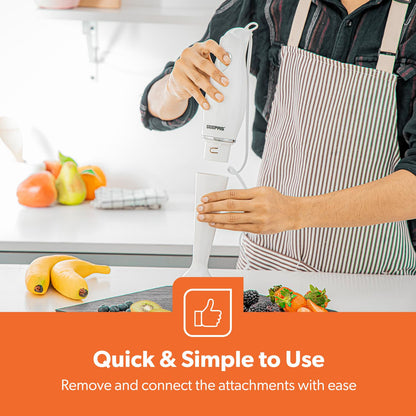 Electric Hand Mixer & Hand Blender Set - 2-In-1 Handheld Whisk and Immersion Blender