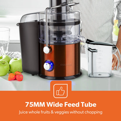 800W High-Speed Centrifugal Juicer With Wide Chute & Dual Speed