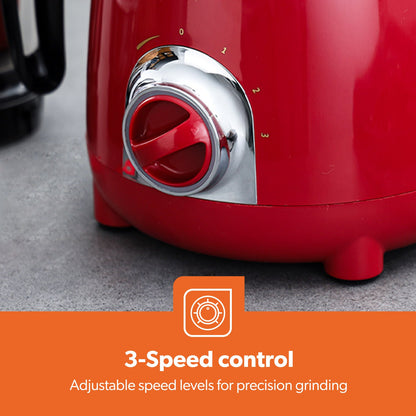 3-In-1 Red Stainless Steel Wet and Dry Mixer Grinder 600W