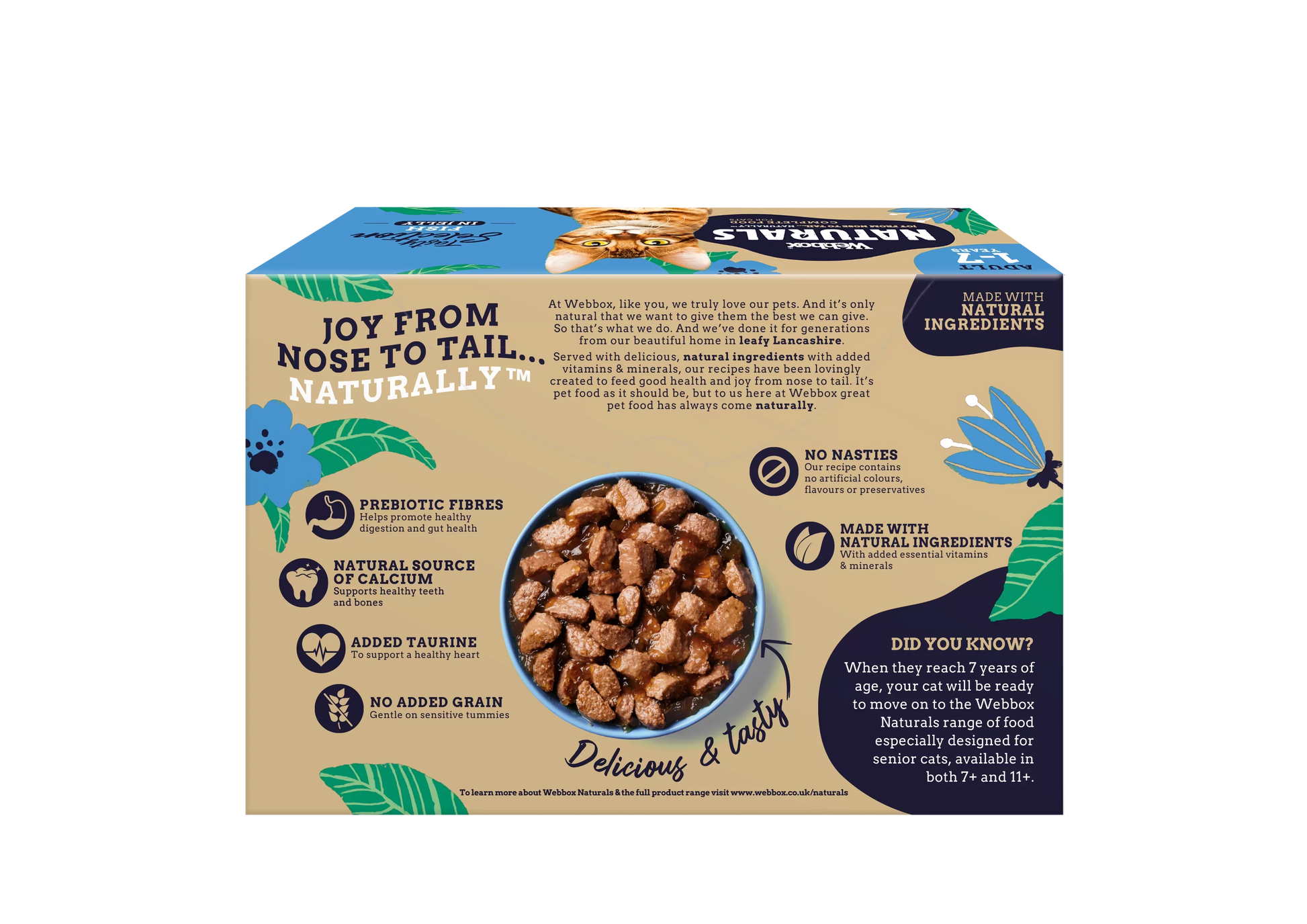 Webbox Naturals Fish in Jelly Wet Adult Cat Food 5 x 12 x 100g