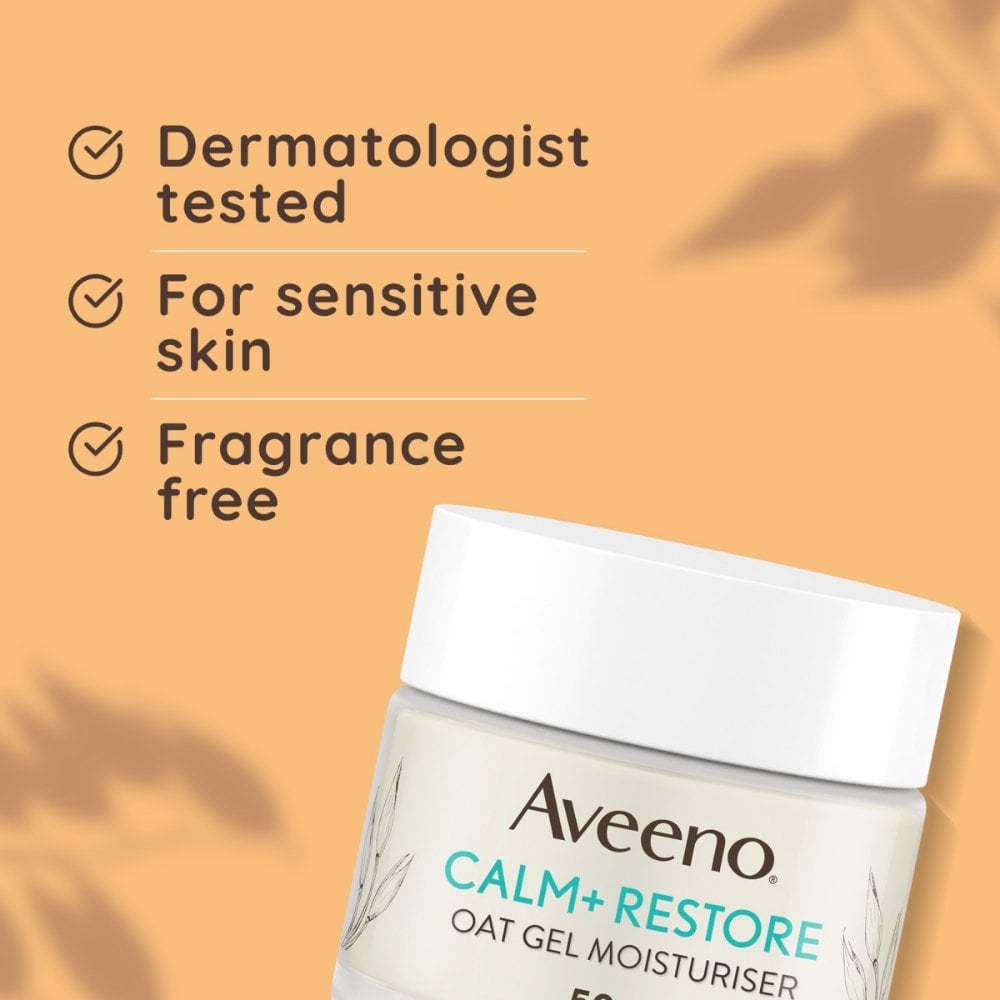 Aveeno Face Calm+ Restore Oat Gel Moisturiser 50ml