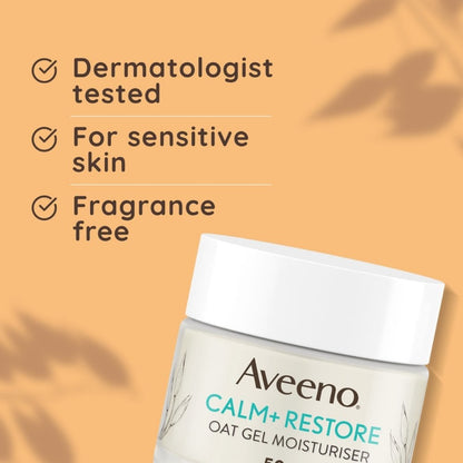 Aveeno Face Calm+ Restore Oat Gel Moisturiser 50ml