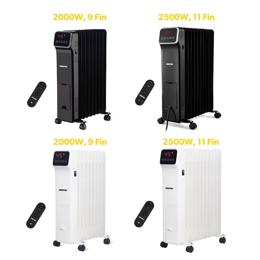 Oil-Filled Touchscreen Digital Oil-Filled Radiator Heater With Remote